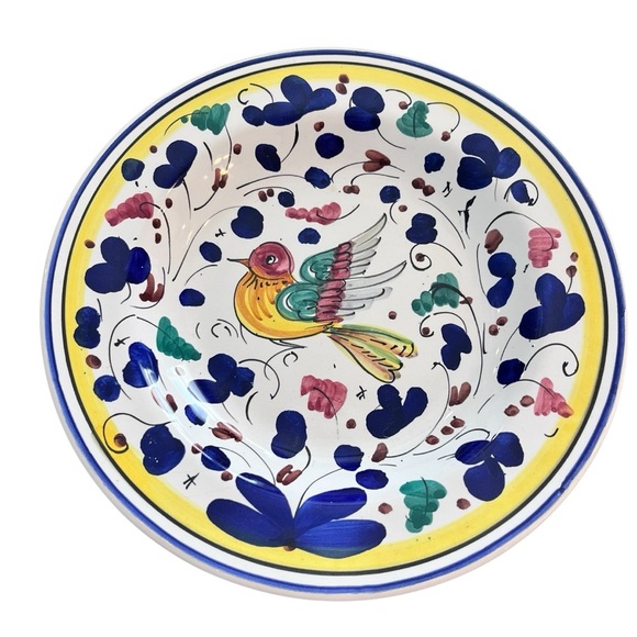 Italian Deruta Ceramic 8.5” Bowl with Bird Design - Picture 1 of 7